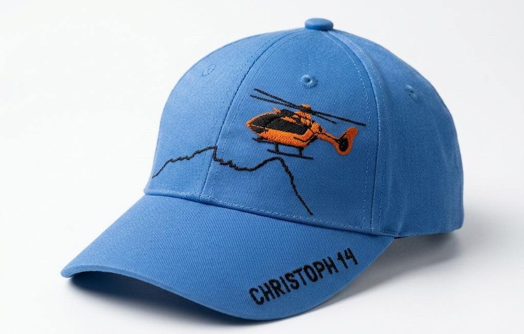 Cap für Kinder in blau mit Hubschrauber