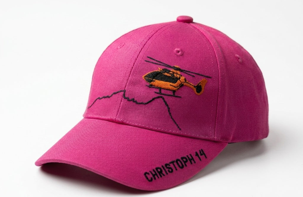 Cap für Kinder in pink mit Hubschrauber