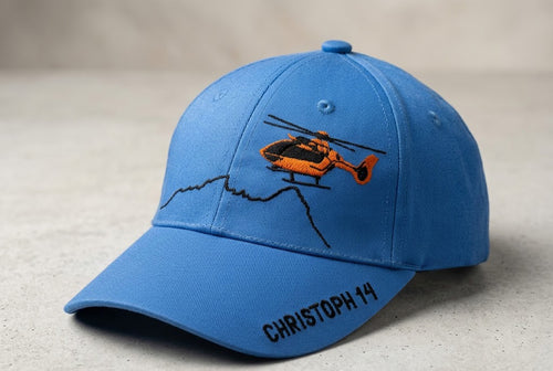 Cap für Kinder in blau mit Hubschrauber