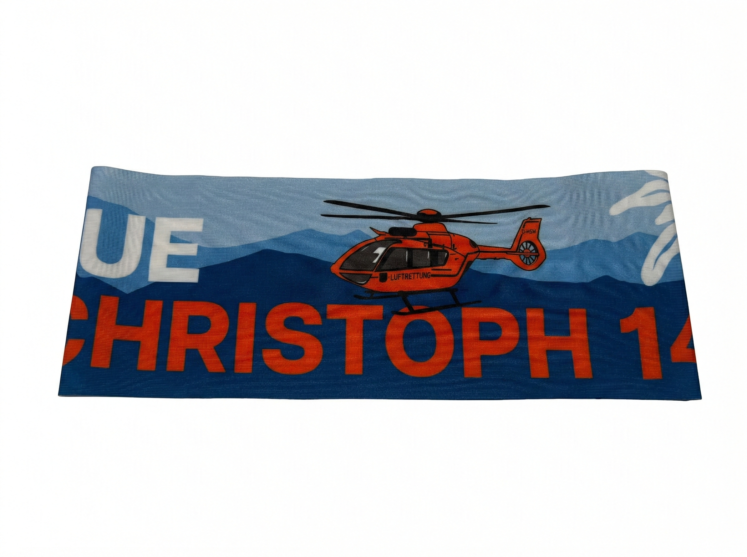 Christoph 14 Stirnband mit Hubschrauber-Motiv und Schriftzug