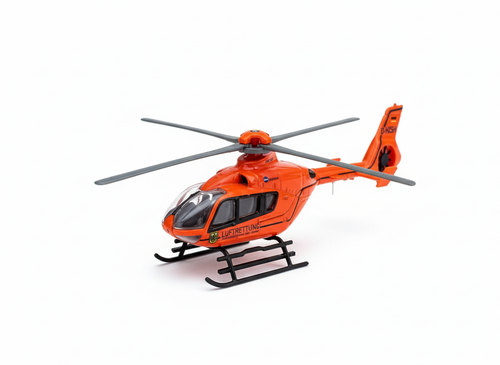 Modellhubschrauber Christoph 14 klein, freigestellt von schräg vorne