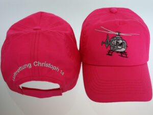 Christoph 14 Junior Baseball-Cap fuchsia mit gesticktem Zivilschutzhubschrauber