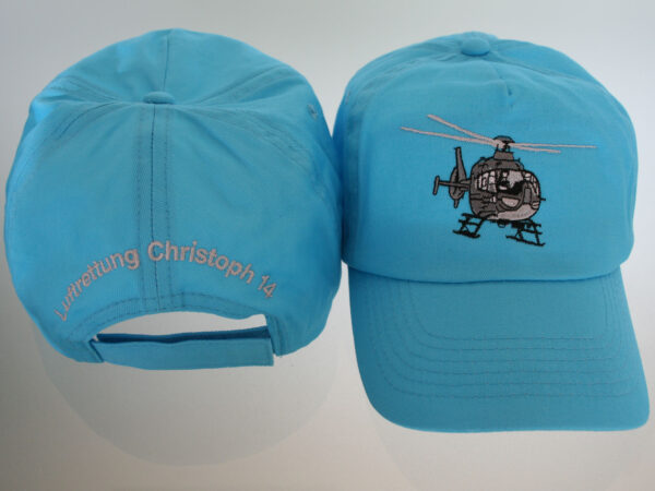 Christoph 14 Junior Baseball-Cap blau mit gesticktem Zivilschutzhubschrauber